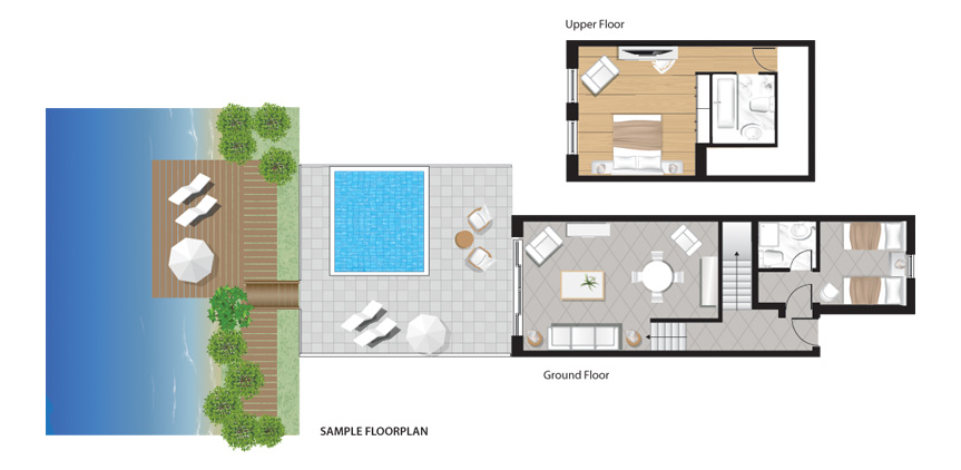 corfu-imperial-2-Bedroom-Rock-Villa-Private-Pool-Waterfront-Sea-Deck-floorplan